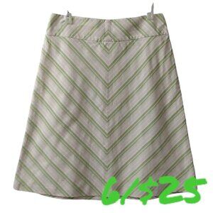 6/$25 Banana Republic Pink and Green Stripe A-Line Skirt Size 6